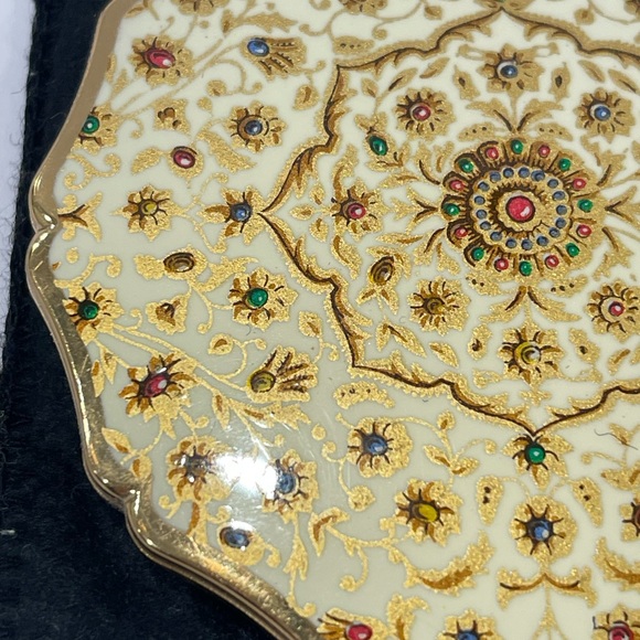 Vintage Stratton England Gold Enamel Face Powder Compact with Mirror - Picture 4 of 14